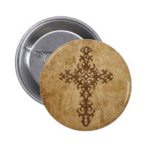 Stone Gothic Cross Button