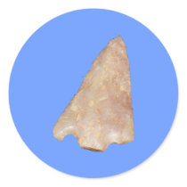 Stone head of the arrow stone arrowhead round stickers