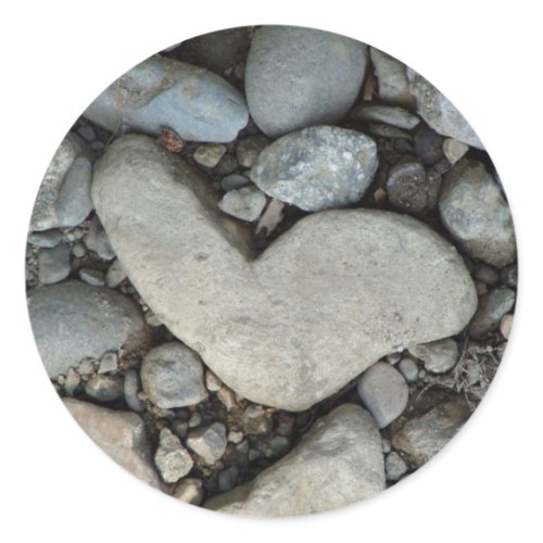 stone heart on a gravel road sticker
