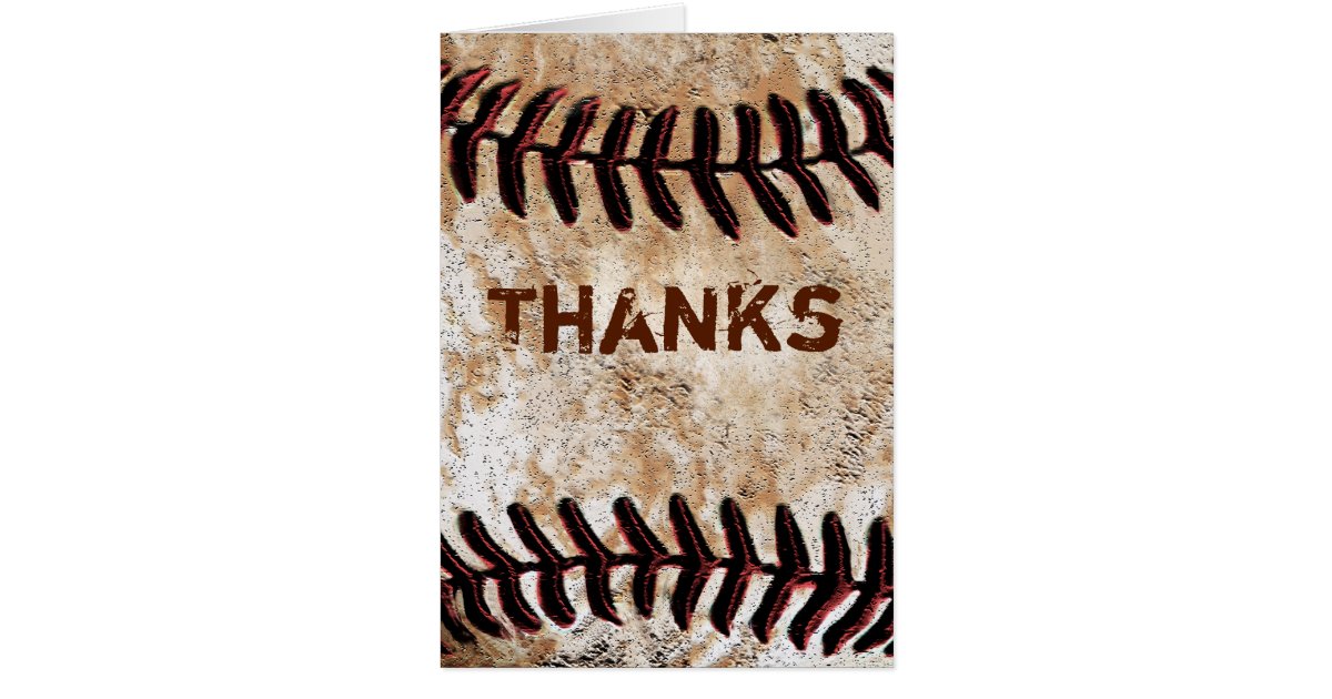 Stone Like Vintage Baseball Thank You Themed Cards Zazzle