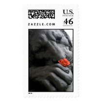 Stone Lion and Rose postage