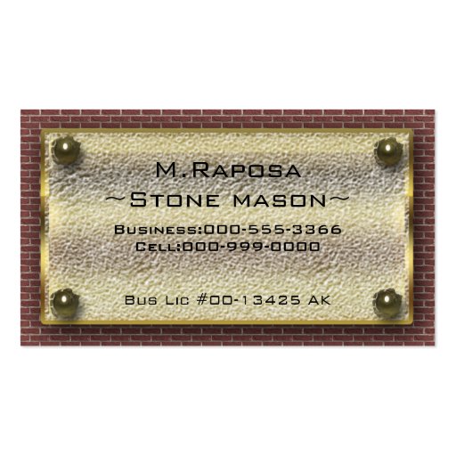 stone mason business cards
