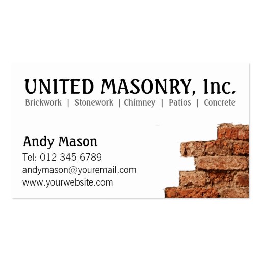 Stone Masonry business cards Zazzle