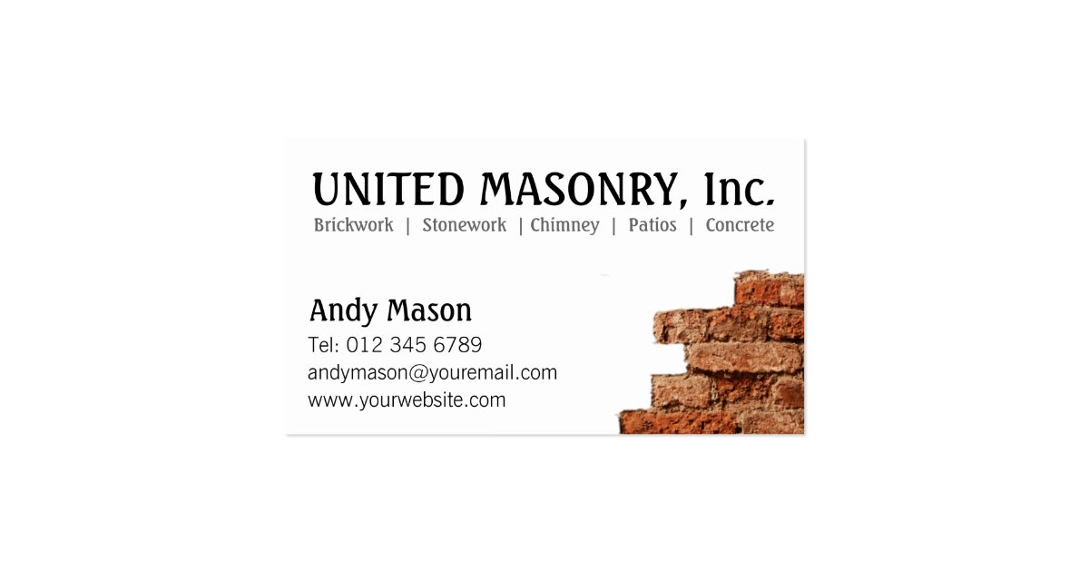 Stone Masonry business cards Zazzle