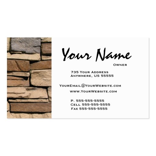 Stone Masonry Business Cards (front side)
