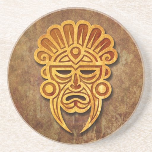Stone Mayan Mask Coaster