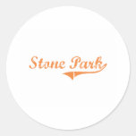Stone Park Illinois Classic Design Round Sticker