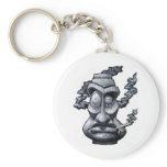 Stone Smoker Tiki Man keychains