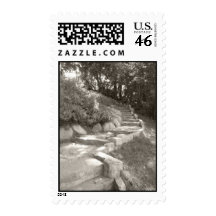 Stone Stairway in a Japanese Garden Postage