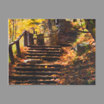 Stone Stairway In Autumn Postcard