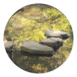 Stone Steps Across A Pond Round Sticker