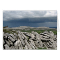Stone wall at the Burren, Co. Clare, Ireland Card