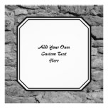 Stone Wall. Black and white. Custom Text Custom Invite