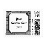 Stone Wall. Black and white. Custom Text. Postage Stamp