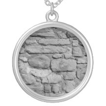 Stone Wall. Black and white. Personalized Necklace