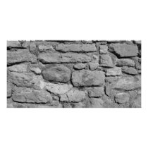 Stone Wall. Black and white. Photo Card Template