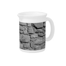 Stone Wall. Black and white. Pitcher