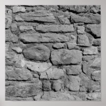 Stone Wall. Black and white. Posters