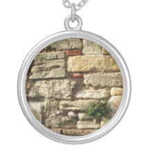 Stone Wall. With small plant. Necklace