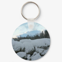 Stone Wall With Snow keychains