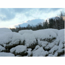Stone Wall With Snow Cut Outs
