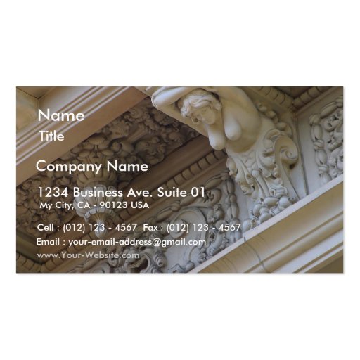 Stone Work On Building Business Card (front side)