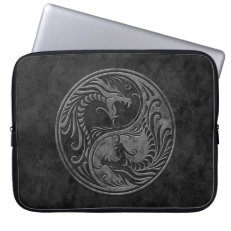 Stone Yin Yang Dragons Laptop Sleeve