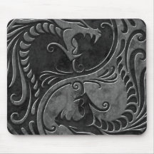 Stone Yin Yang Dragons Mouse Pad