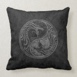 Stone Yin Yang Dragons Throw Pillow