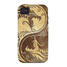 Stone Yin Yang Dragons Vibe iPhone 4 Cases