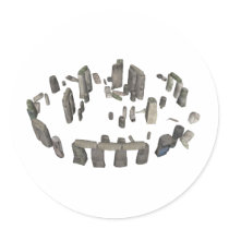 Stonehenge: 3D Model: Round Stickers