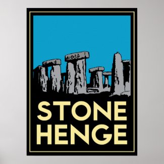 Stonehenge art deco travel poster zazzle_print