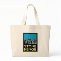 Stonehenge art deco travel poster bags