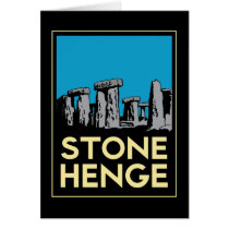 Stonehenge art deco travel poster greeting cards