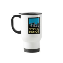 Stonehenge art deco travel poster mugs by strk3 Stonehenge art deco travel poster mugs