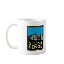 Stonehenge art deco travel poster mugs by strk3 Stonehenge art deco travel poster mugs