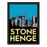Stonehenge art deco travel poster post card