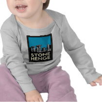 Stonehenge art deco travel poster tee shirt