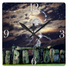 Stonehenge Mystical Druid Art History Clock