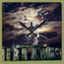 Stonehenge Mystical Druid Art History Clock wall clocks