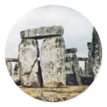 Stonehenge Watercolor Art Round Stickers