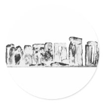 Stonehenge White The MUSEUM Zazzle Gifts Round Stickers