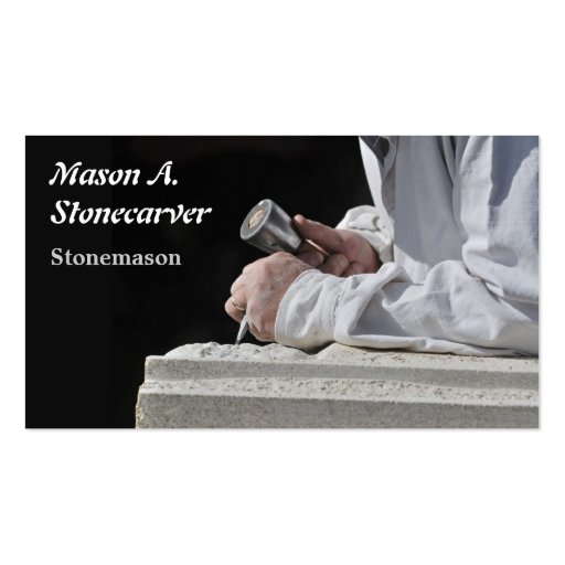 Stonemason business card (front side)