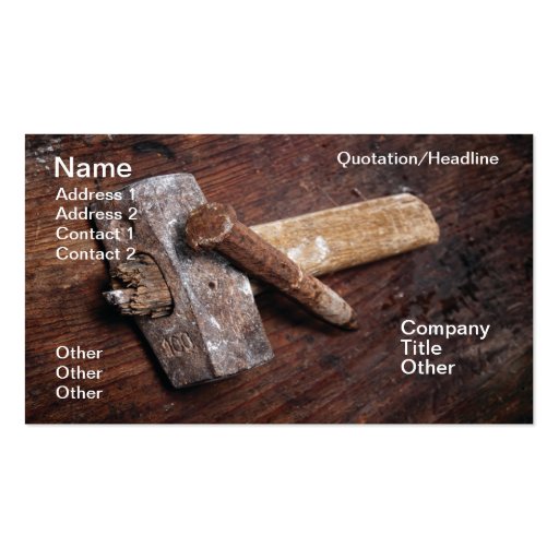 Stonemason tool business card (front side)