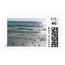 Stones On Beach Shore Postage Stamp