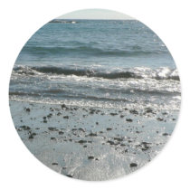 Stones On Beach Shore Round Sticker