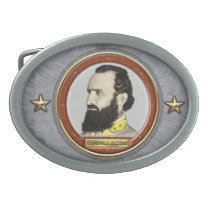 Stonewall Jackson Civil War Oval Belt Buckles