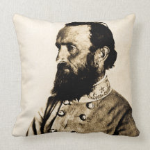 Stonewall Jackson Confederate Civil War Hero Throw Pillows
