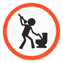 Stool Zone Round Stickers