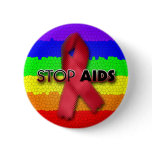 Stop AIDS (Rainbow) Buttons